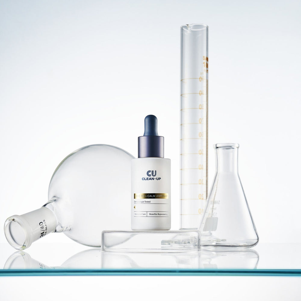 CU Clean-Up skincare ampoule bottle with dropper on a white background