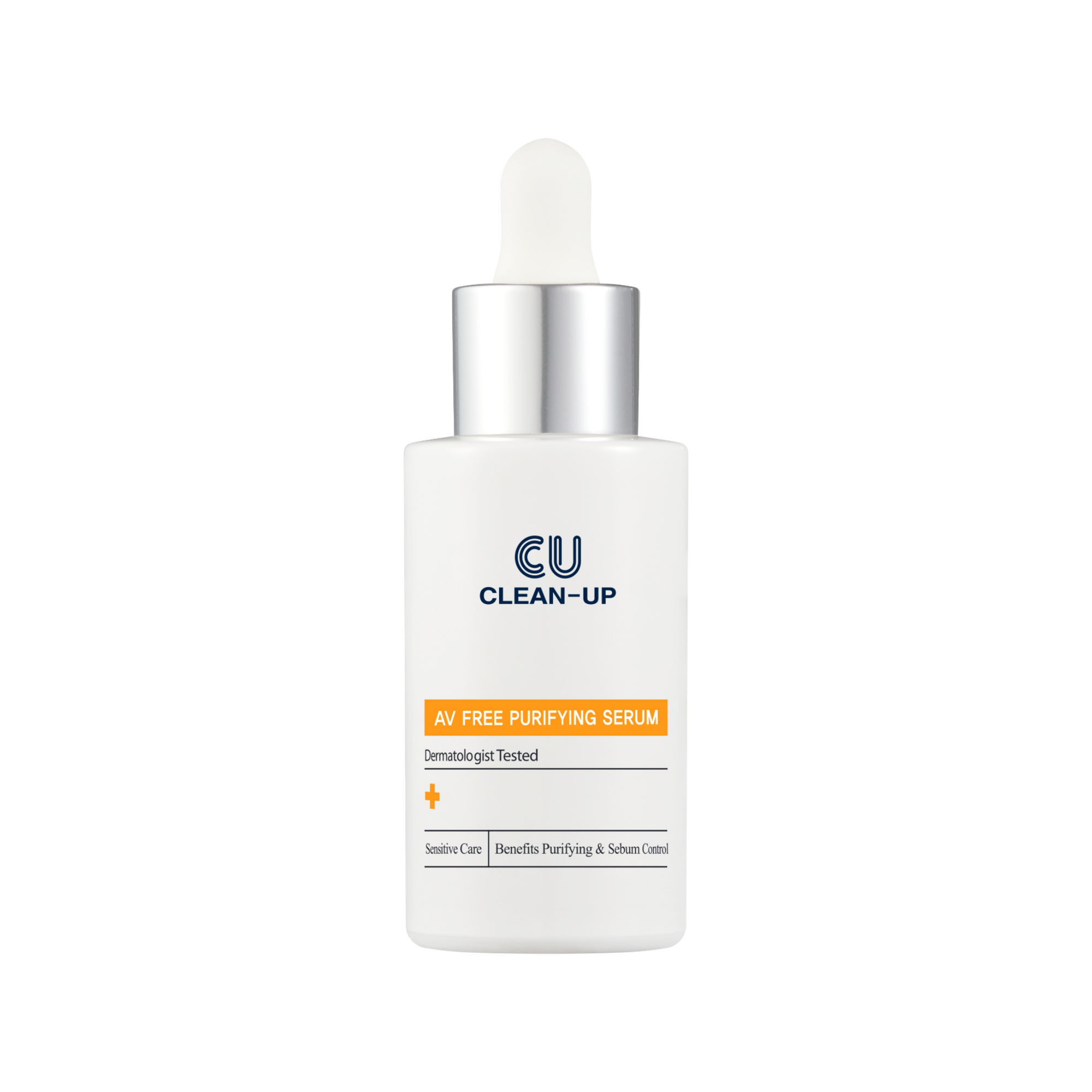 CU Clean-Up serum bottle on transparent background.