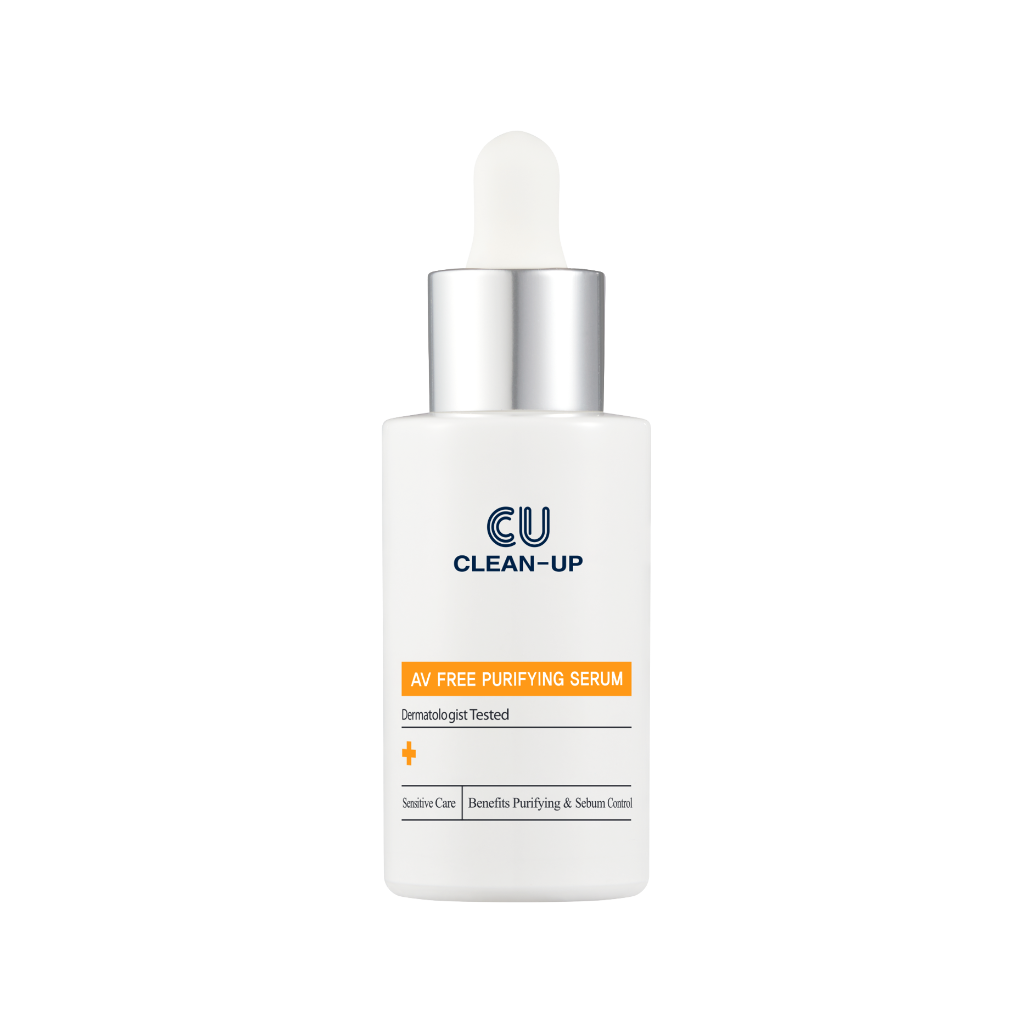 CU Clean-Up serum bottle on transparent background.