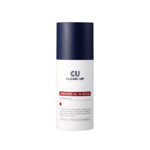CU Clean-Up enriched oil in serum bottle on a white background