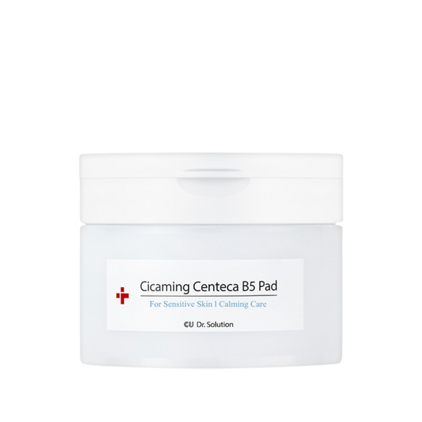 front view dr solution Cicaming Centeca B5 Pad toner packaging on a transparent background.